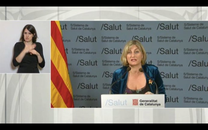 La consellera de Salud de la Generalitat, Alba Vergés, en rueda de prensa telemática