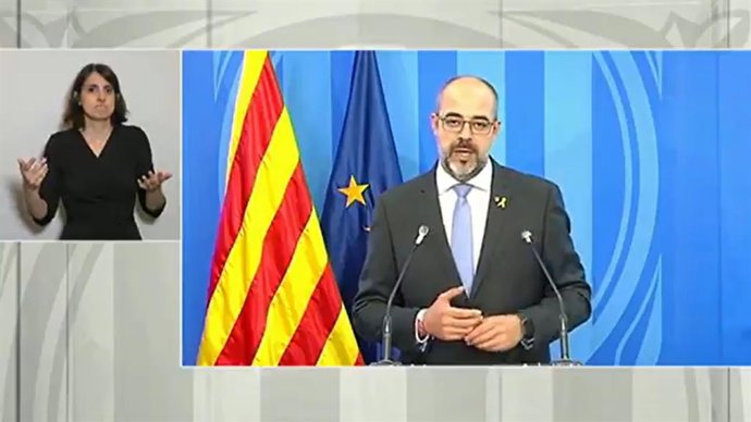 Roda de premsa telemtica del conseller d'Interior de la Generalitat, Miquel Buch