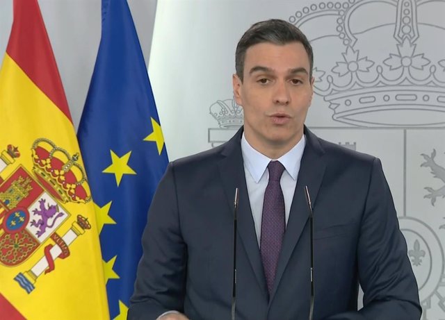 El presidente del Gobierno, Pedro Sánchez, en la rueda de prensa de este sábado.