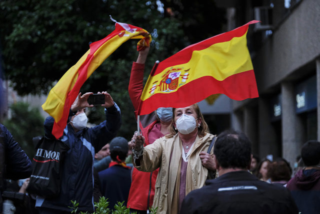 Protestas contra el Gobierno en el barrio de Salamanca de Madrid