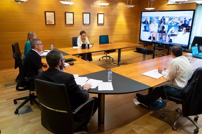 Reunión del Centro de Coordinación Operativa (Cecop) puesto en marcha por la pandemia en Galicia