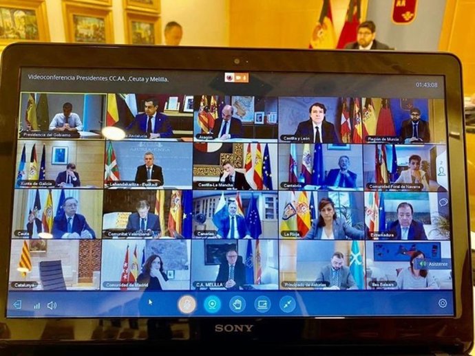 Imagen de la videoconferencia de presidentes