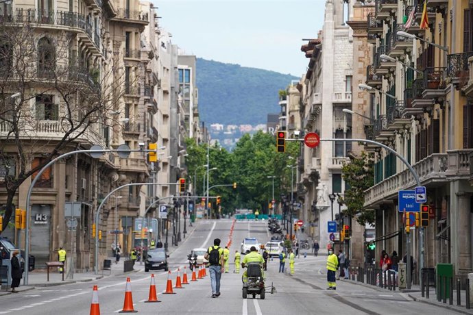 Coronavirus.- Empiezan las obras de la Via Laietana de Barcelona para ampliar la