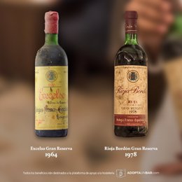 Bodegas Franco-Españolas subasta dos de sus vinos históricos para el proyecto 'Adopta un bar'