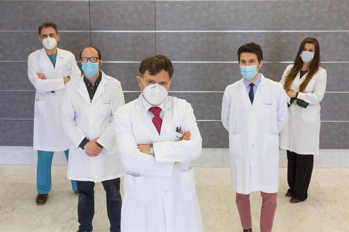 Los investigadores José Luis Pérez-Gracia, Álvaro Teijeira, Ignacio Melero, Miguel Fernández de Sanmamed y Saray Garasa.