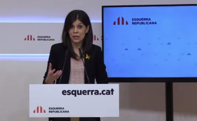 Marta Vilalta (ERC) en rueda de prensa telemática.