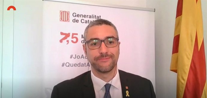 El conseller d'Acció Exterior de la Generalitat, Bernat Solé, en la seva compareixena telemtica en la comissió d'Acció Exterior del Parlament.