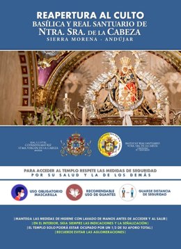 Cartel para la reapertura del Santuario de la Virgen de la Cabeza