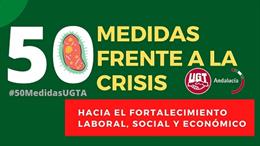 Imagen del documento elaborado por UGT-Andalucía con 50 medidas frente a la crisis ocasionada por el coronavirus. 