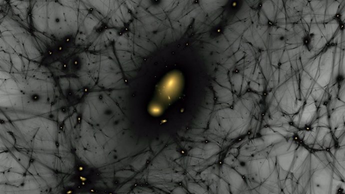Simulación de la formación de estructuras de materia oscura