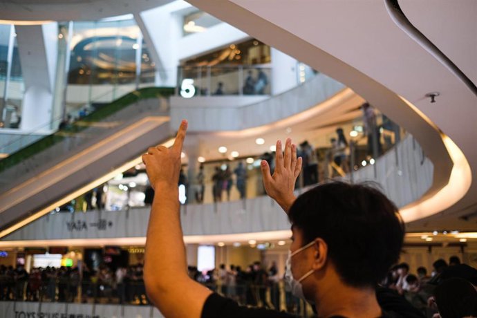 Un manifestantes durante una protestas antigubernamental. 