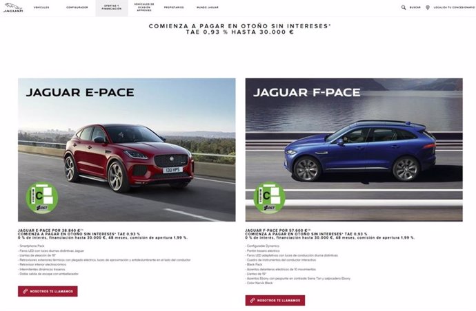 Imagen de la web de Jaguar.