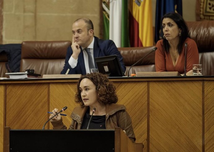 La parlamentaria de Adelante Andalucía Ana Naranjo, en una foto de archivo en el Pleno del Parlamento.