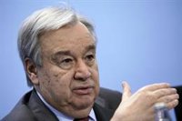 El secretario general de la ONU, António Guterres: "un virus microscópico nos ha puesto de rodillas"