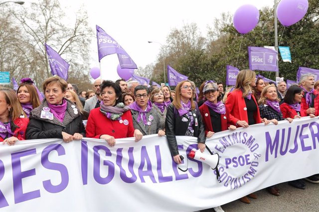 Alguns ministres i alts càrrecs del Govern central en la manifestació del 8-M (Día Internacional de la Dona), Madrid (Espanya), 8 de març del 2020.