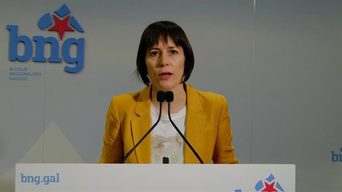 Ana Pontón, portavoz nacional del BNG, en rueda de prensa este lunes