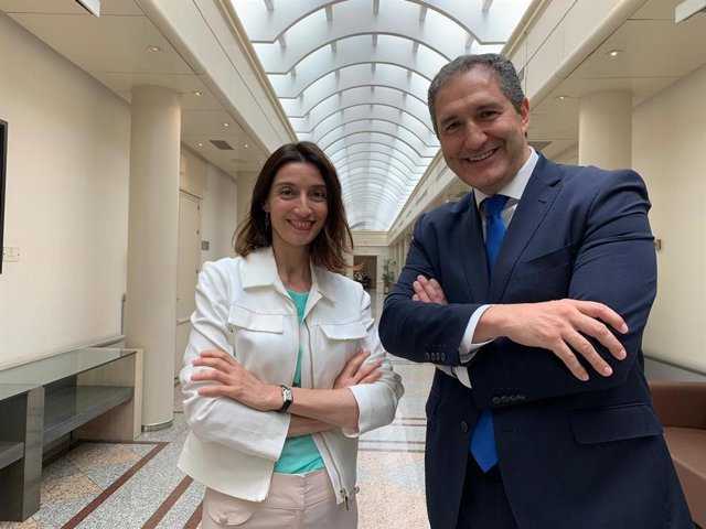 Pilar Llop y José Cepeda, senadores por Madrid, en una imagen de archivo.