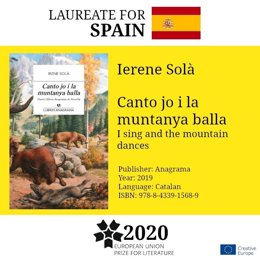 Irene Sol gana el premio EUPL 2020 con la novela 'Canto jo i la muntanya balla'