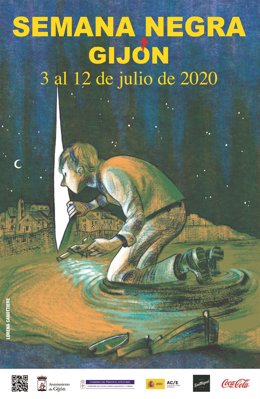 Cartel anunciador de la XXXIII edición de la Semana Negra de Gijón