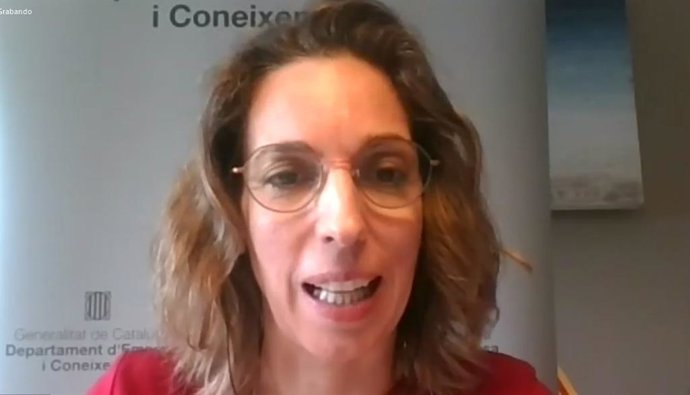 La consellera de la Generalitat, ngels Chacón, en un encuentro telemático, en una imagen de archivo