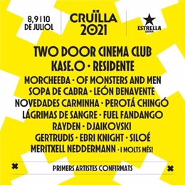 El Festival Crulla anuncia para 2021 a Two Door Cinema Club, Kase.O, Residente y Morcheeba