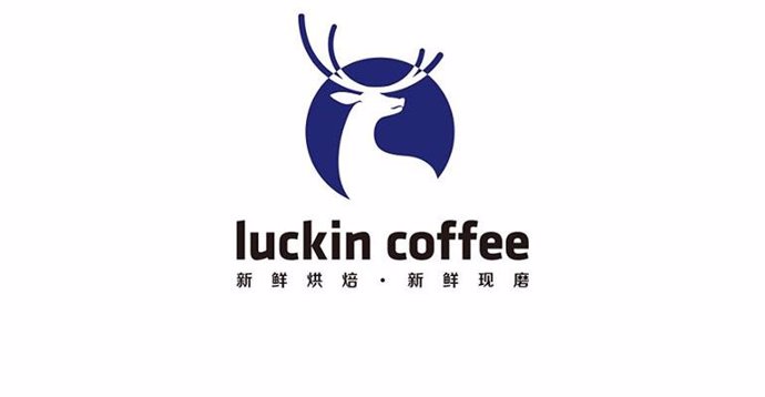 Logo de la cadena de cafeterías china Luckin Coffee.
