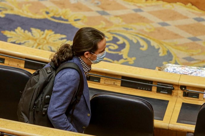 El vicepresidente segundo del Gobierno y ministro de Derechos Sociales y Agenda 2030, Pablo Iglesias, en el Senado