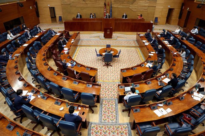 Vista general del pleno de la Asamblea de Madrid. Archivo.