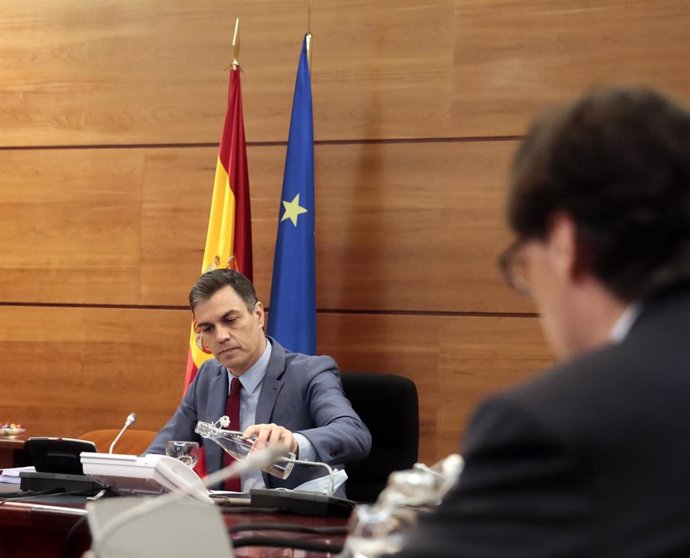El presidente del Gobierno, Pedro Sánchez, preside el consejo de Ministros. En Madrid, (España), a 19 de mayo de 2020.