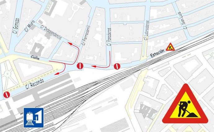 Gráfico de la Policía Municipal en el que informa sobre el corte de tráfico en la calle Estación.