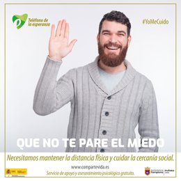 Cartel de la campaña del Teléfono de la Esperanza 'Que no te pare el miedo'