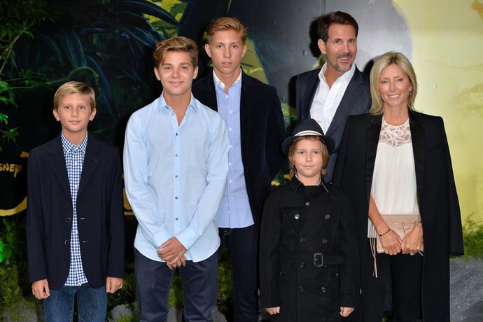 Princess Marie-Chantal Of Greece (R), Crown Prince Pavlos Of Greece (2Ndr) And Children Arrive For The European Premiere Of "The Jungle Book"