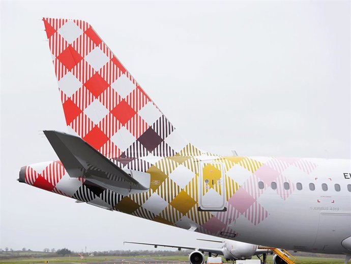 Detalle de una de las aeronaves de la compañía Volotea