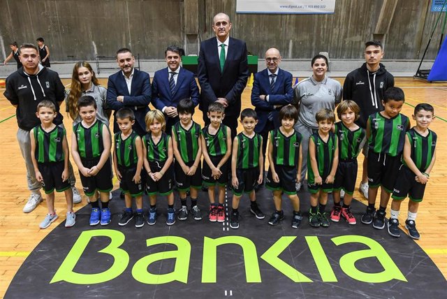 El presidente del Club Joventut Badalona, Juanan Morales, en un acto con la cantera