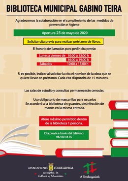 Indicaciones para uso de la biblioteca Gabino Teira de Torrelavega
