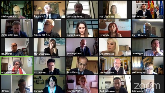 El Ayuntamiento de Cáceres celebra un Pleno telemático por primera vez en su historia