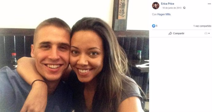 Hagen Mills y Erica Price en una foto que compartió ella en su perfil de Instagram