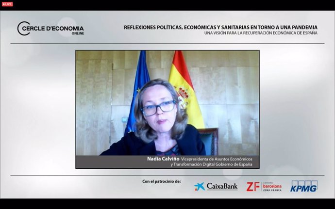La vicepresidenta tercera del Govern i ministra d'Assumptes Econmics i per a la Transformació Digital, Nadia Calviño