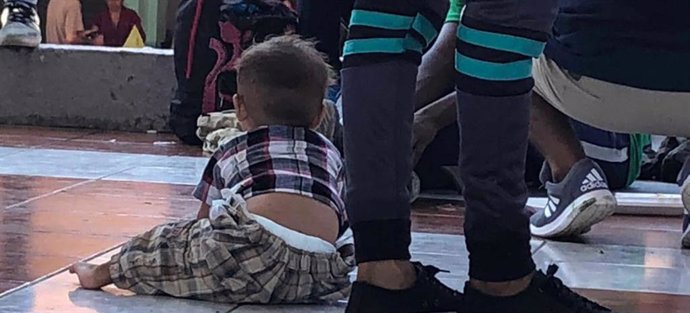 Un niño en las calles de Tapachula, Chiapas, en México.