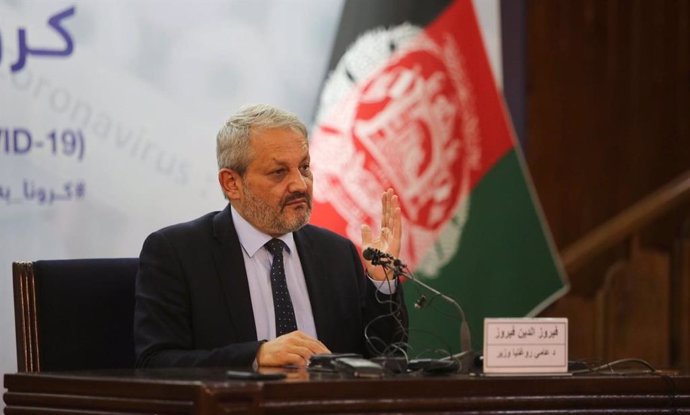 Ferozudin Feroz, ministro de Sanidad de Afganistán, en rueda de prensa en Kabul