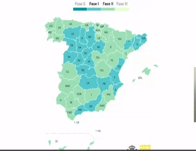 Mapa de fases por territorios