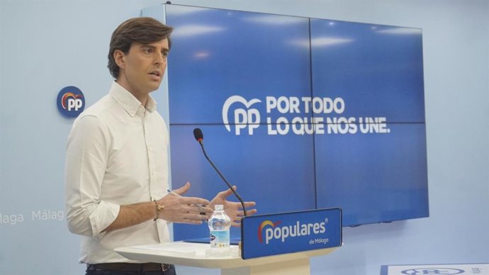 El vicesecretario de Comunicación del PP, Pablo Montesinos, en rueda de prensa en Málaga en una foto de archivo