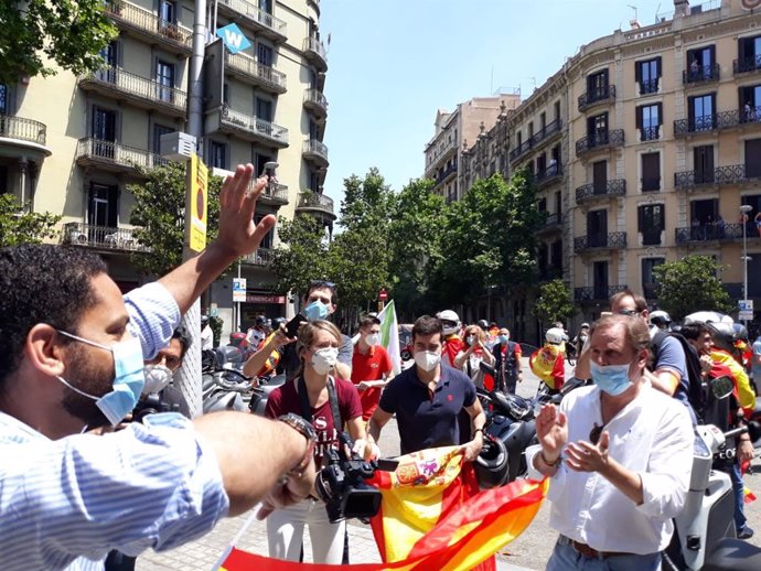 El líder de Vox en Catalunya, Ignacio Garriga, en la manifestación de Barcelona