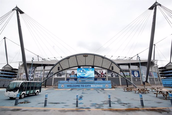 Vista principal del Etihad Stadium, campo del Manchester City