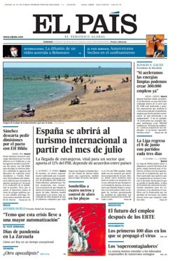 Portada El País 24 de mayo.