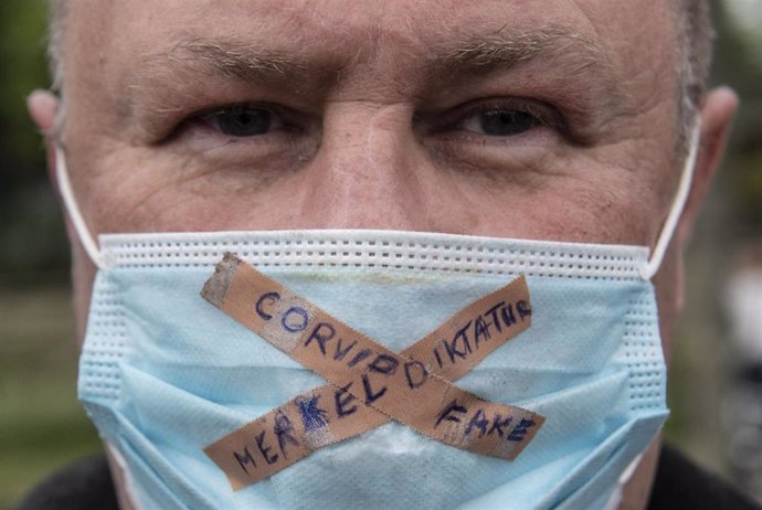 Manifestación en Frankfurt contra las restricciones al coronavirus