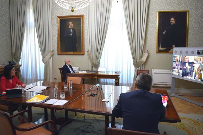 La ministra de Política Territorial y Función Pública, Carolina Darias, se reúne por videoconferencia con los delegados de Gobierno de las CCAA y Ceuta y Melilla