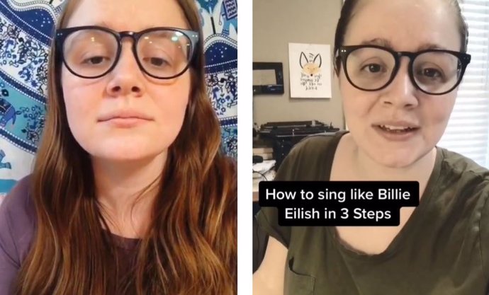 Una joven enseña los pasos a seguir para cantar como Ariana Grande, Billie Eilish o Celine Dion en TikTok