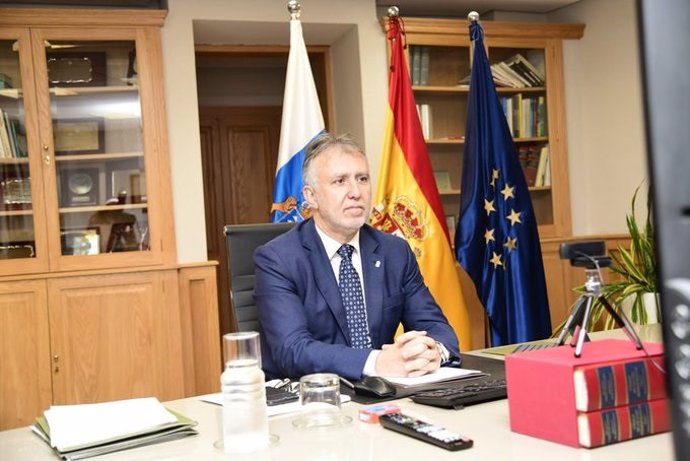El presidente de Canarias, Ángel Víctor Torres, durante la reunión de presidentes autonómicos de este domingo, 24 de mayo