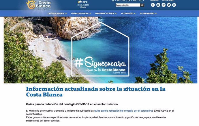 Web del Patronato de Turismo de la Costa Blanca.